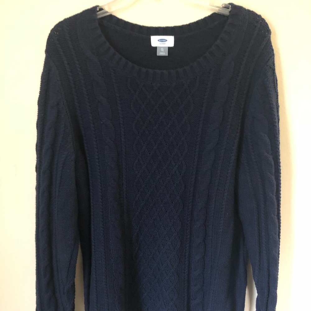 Navy blue crochet sweater